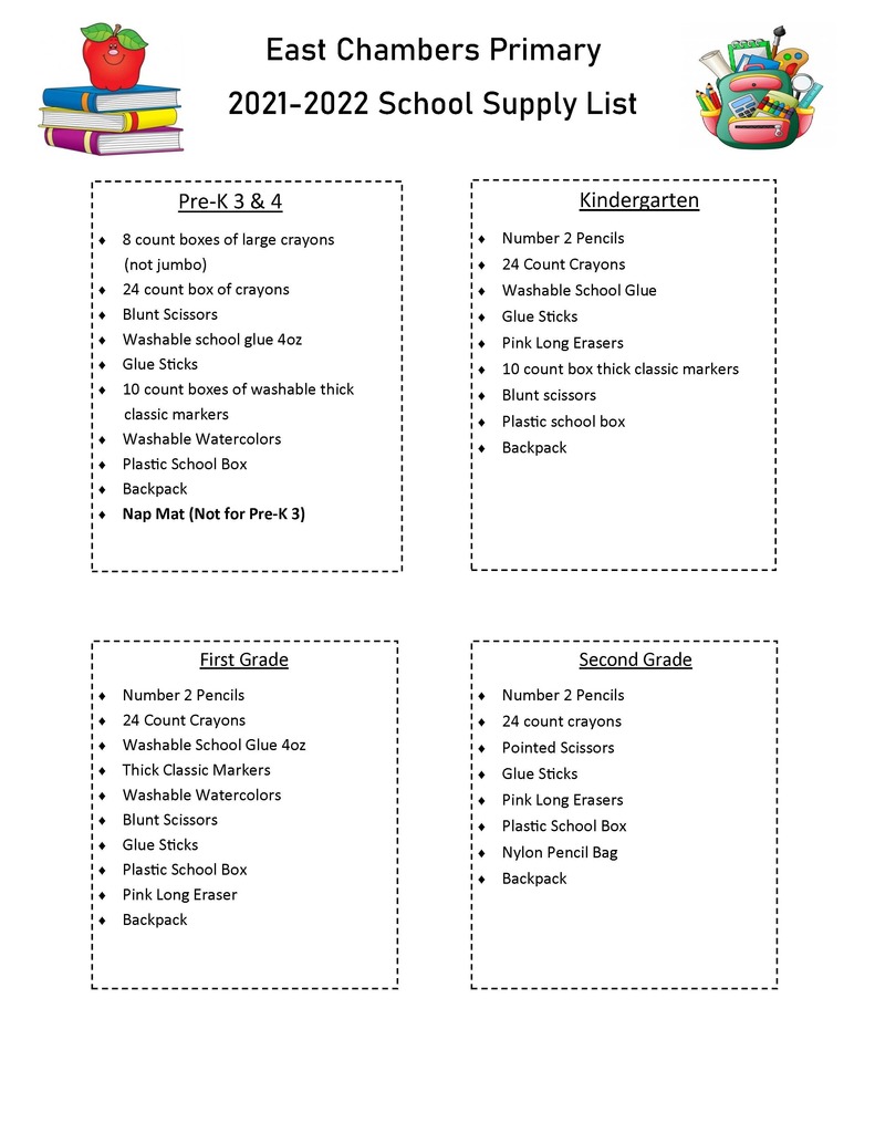 List of school supplies