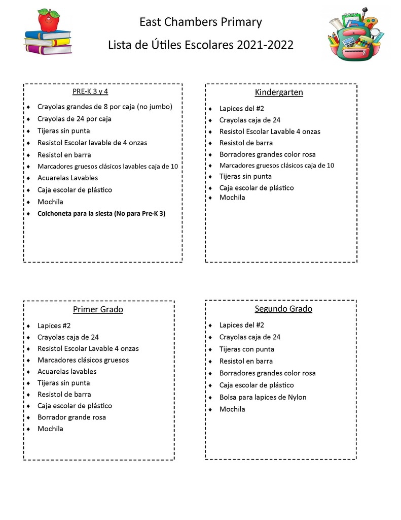 List of school supplies